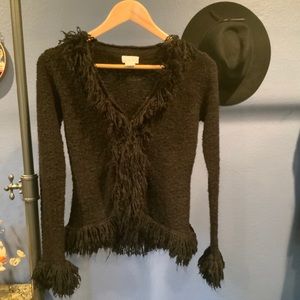 Vintage inspired shag cardigan